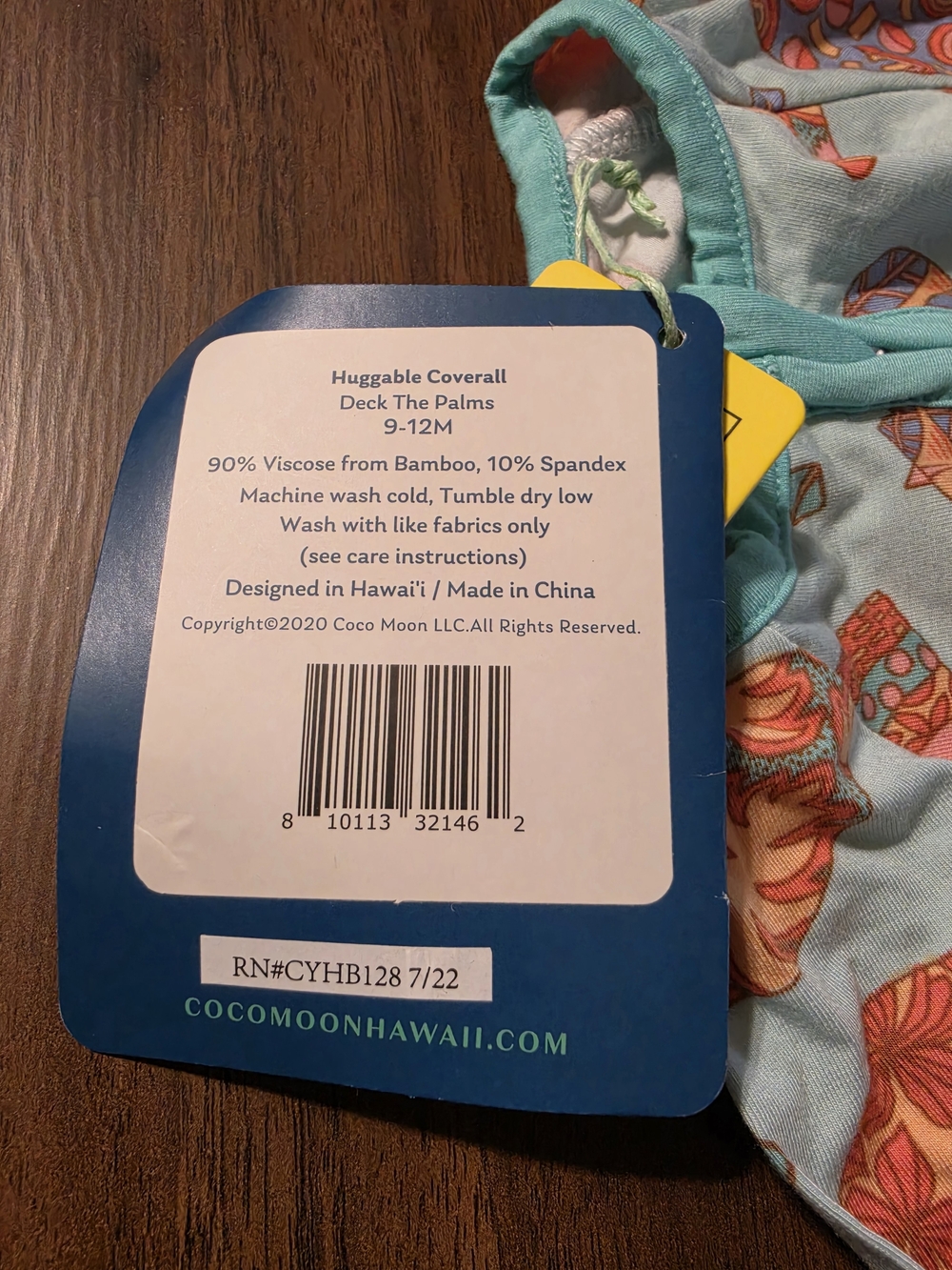 Coco Moon Deck The Palms Huggable Onsie Coverall - Picture 2 of 3